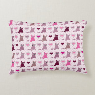Cute kitten girls pattern decorative pillow