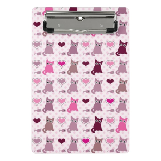 Cute kitten girls pattern mini clipboard (Front)
