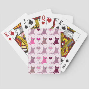 Cute kitten girls pattern playing cards