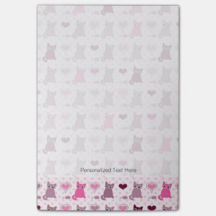 Cute kitten girls pattern post-it notes