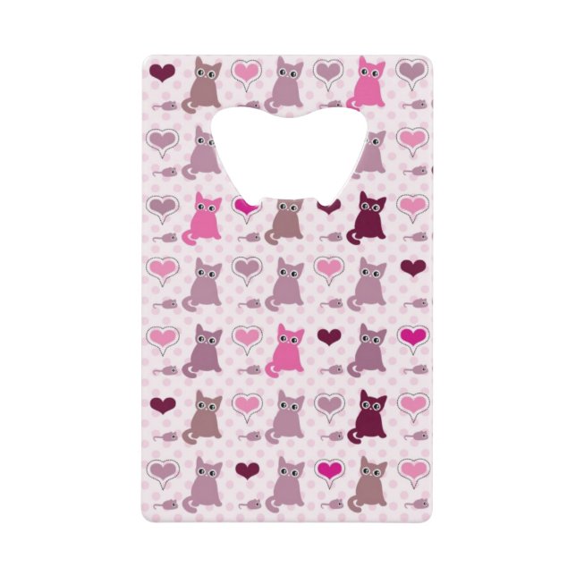 Cute kitten girls pattern wallet bottle opener (Front)