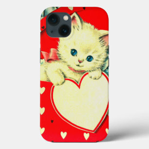 Cute Kitten Heart Vintage Cat Retro Kitty iPhone 13 Case