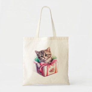 Cute Kitten in a Box Birthday Gift Tote Bag