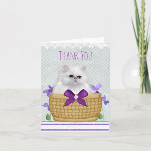 Cute Kitten in Basket Thank You Card