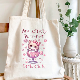 Cute Kitten in Bubble Cup Tote Bag