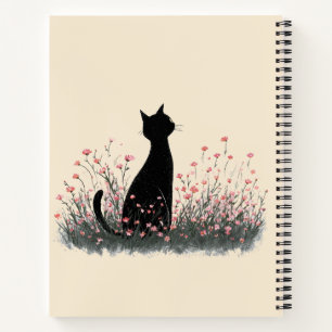 Cute Kitten in Flowers Cottagecore Aesthetic  Notebook