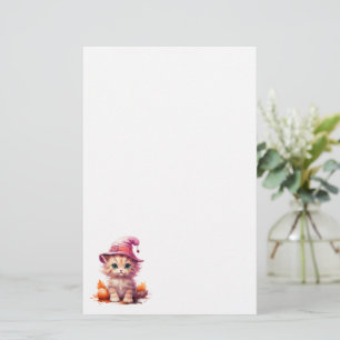 Cute Kitten in Pink Stationery