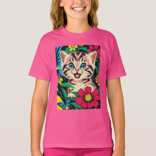 Cute Kitten in Pop Art Painting Style T-Shirt