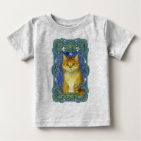 Cute Kitten in Vintage Art Nouveau Style