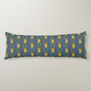 Cute Kitten in Vintage Art Nouveau Style Body Pillow