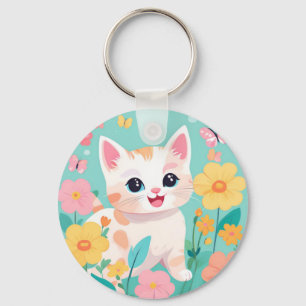 Cute Kitten Keychain