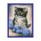 Cute kitten knitting with yarn