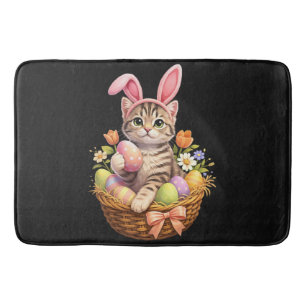 Cute Kitten Lovers Happy Easter Cat Bath Mat