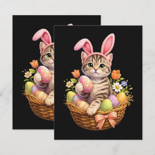 Cute Kitten Lovers Happy Easter Cat Card