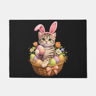 Cute Kitten Lovers Happy Easter Cat Doormat