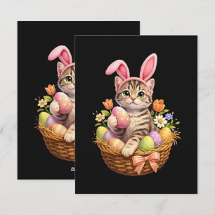 Cute Kitten Lovers Happy Easter Cat Holiday Card