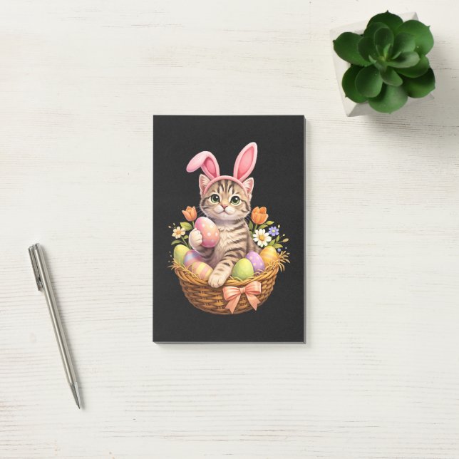 Cute Kitten Lovers Happy Easter Cat Post-it Notes (Office)