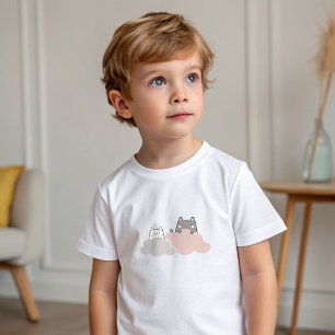 Cute Kitten Modern Pattern Baby Shower T-Shirt
