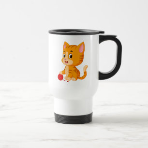 Cute Kitten Orange Tabby Tiger Cat Kitty Mom Travel Mug