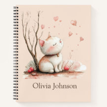 Cute Kitten personnalisé avec Carnet de coeur