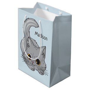 Cute Kitten personnalisé nom et couleur sacs cadea