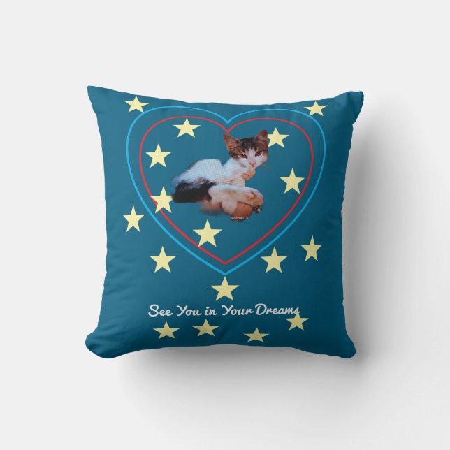 Cute Kitten Photo Humor Text   Throw Pillow (Front)