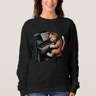 Cute Kitten Pianist - Cat Playing The Piano Sweatshirt