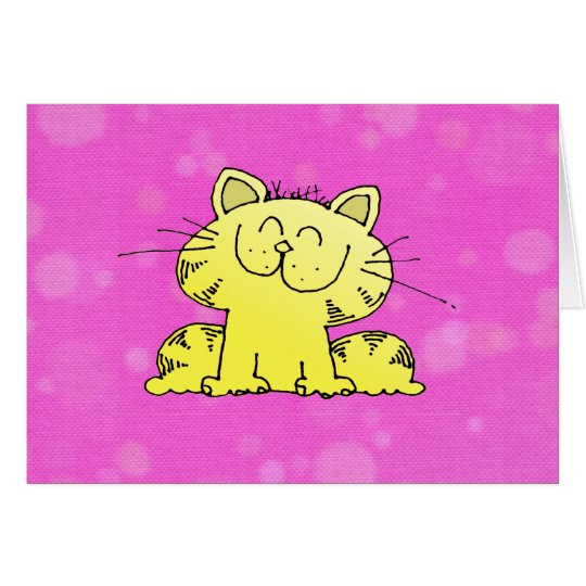 Cute Kitten Pink Room Card