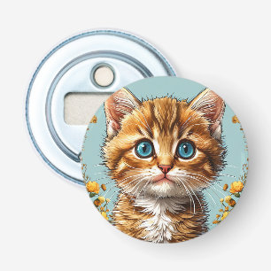Cute kitten portrait bottle opener