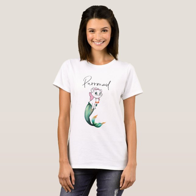 Cute Kitten Purrmaid – Fun Mermaid Cat Design T-Shirt (Front Full)