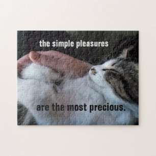 Cute Kitten Quote Simple Pleasures Most Precious Jigsaw Puzzle