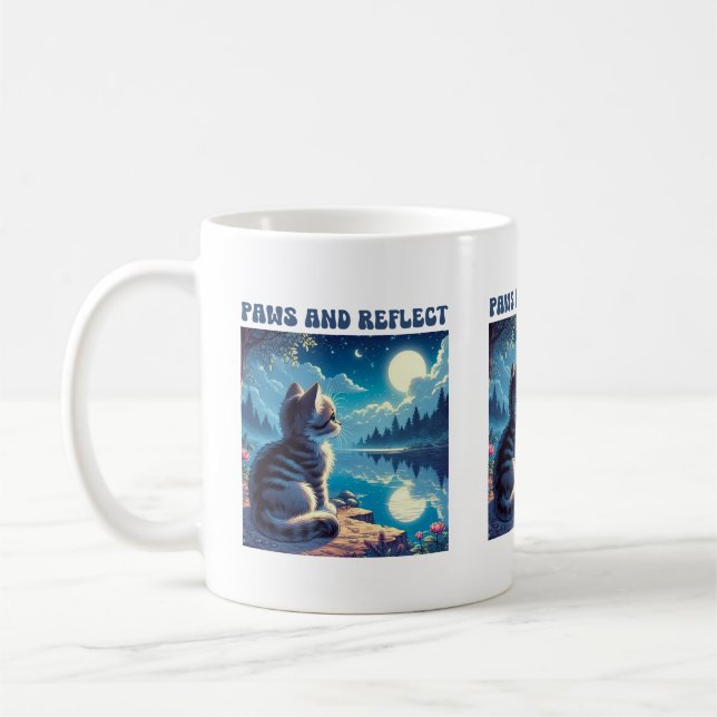 Cute Kitten Reflet Message Mug (Gauche)