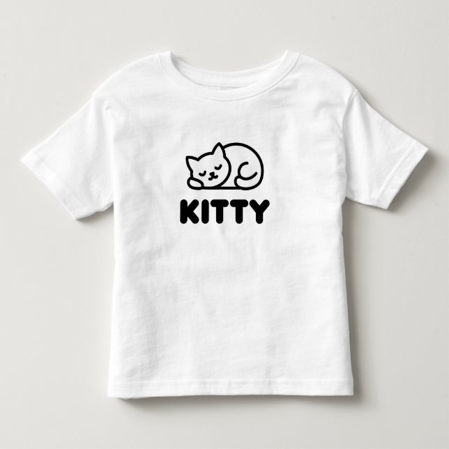 Cute kitten sleeping toddler t-shirt (Front)