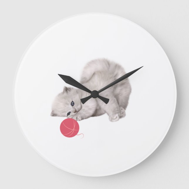 Cute Kitten Wall Clock (Front)