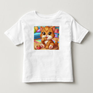 Cute Kitten With A Cookie Toddler T-Shirt
