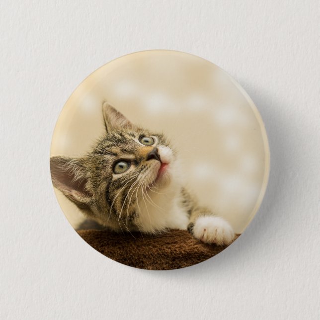 Cute Kitten with an Outstretched Paw 2 Inch Round Button (Front)