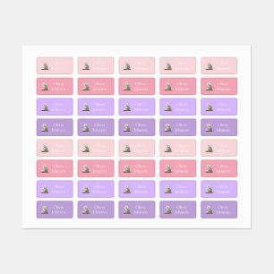 Cute Kitten with Backpack Pink and Lilac Clothes