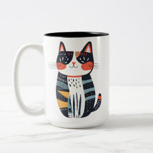 Cute kitten with soft, fluffy fur Two-Tone coffee mug