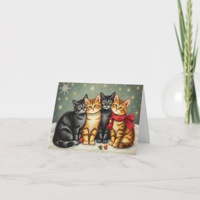 Cute Kitten Xmas Card (Front)