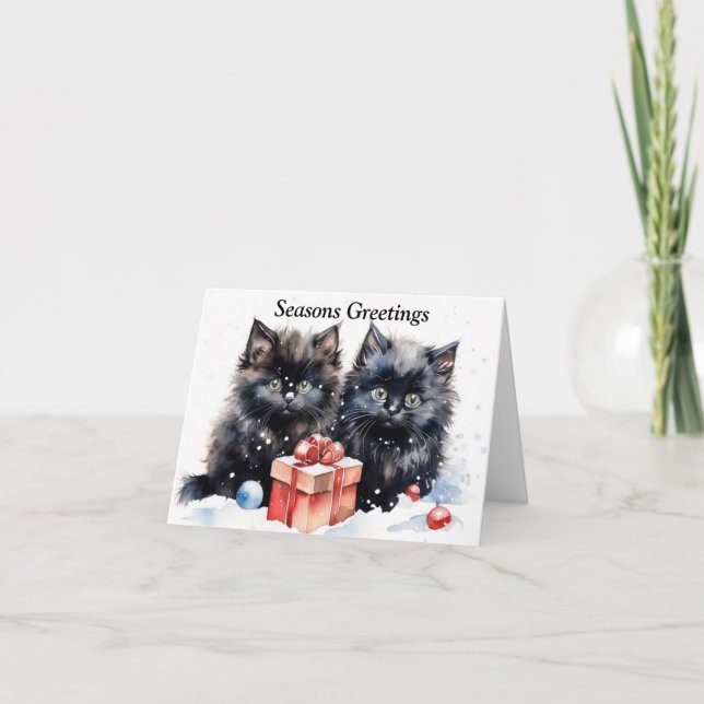 Cute Kitten Xmas Card (Front)