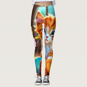 Cute Kitten Yarn Leggings