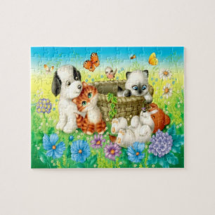 Cute Kittens And Puppies Jigsaw Puzzle