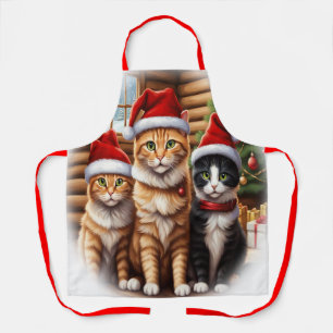 Cute Kittens Christmas Apron