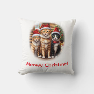 Cute Kittens Christmas Throw Pillow