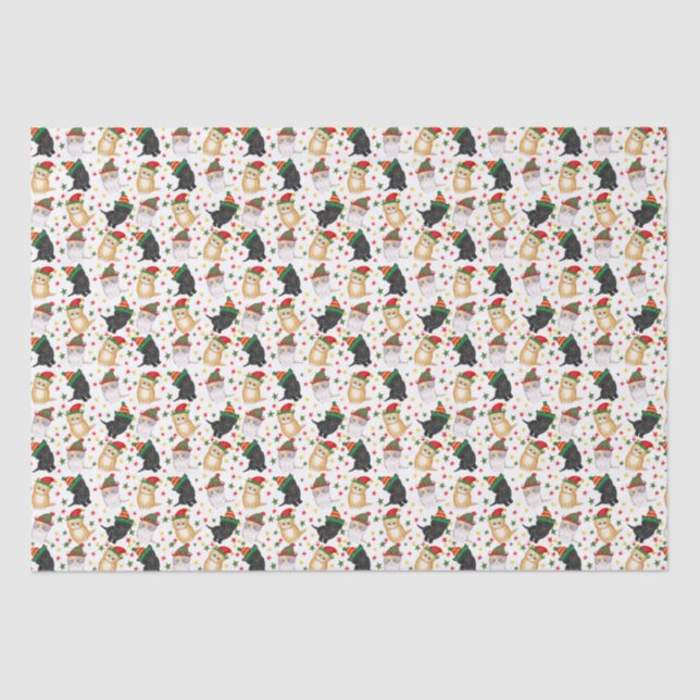 Cute kittens Christmas tissue paper (Front)