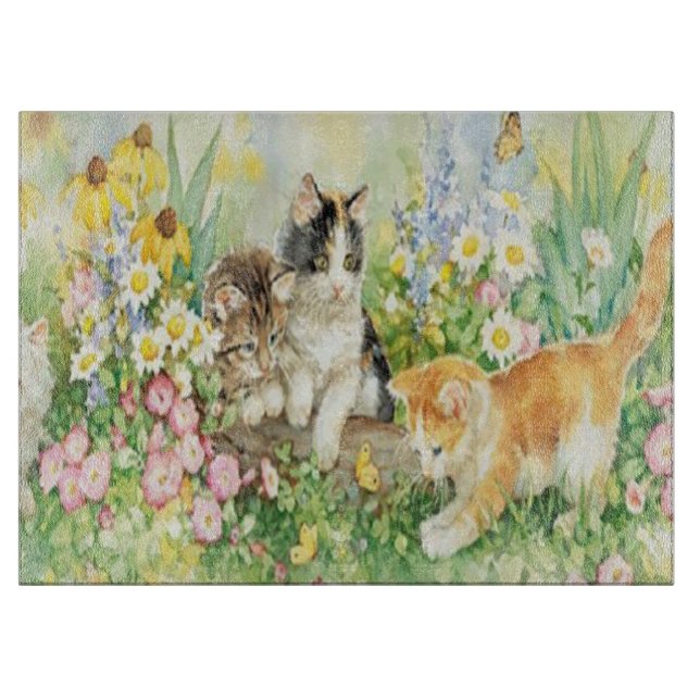 Cute Kittens Cutting Board (Front)