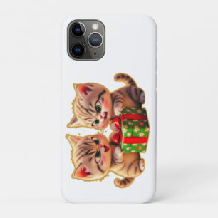 **Cute Kittens Fighting Over a Gift – Funny Christ iPhone 11 Pro Case
