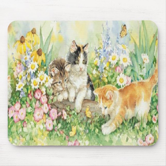 Cute Kittens Mouse Pad (Front)