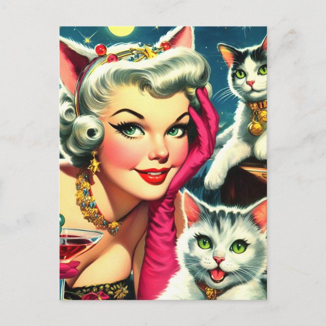 Cute Kittens Pin-up Postcard (Front)