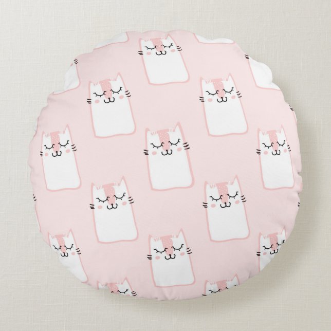 Cute Kittens Round Pillow (Front)